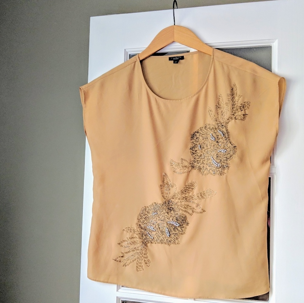 ‼️ Talbots Gold Top with Rhinestones Size XS